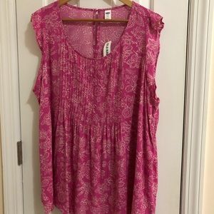 Old Navy pink and white floral sleeveless top